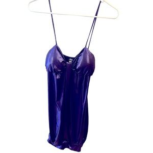 Royal Purple Metallic Like Mini Dress with Spaghetti Straps by Taboo.  Size = S.